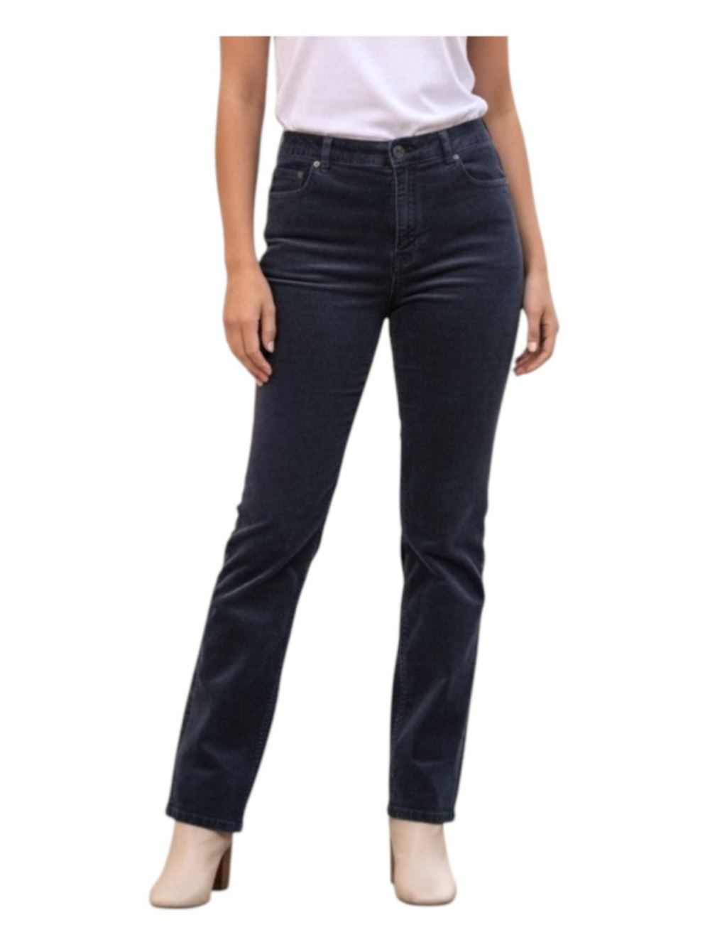 Charter Club Laura Fit Straight Leg Corduroy Pants Size 12 Blue